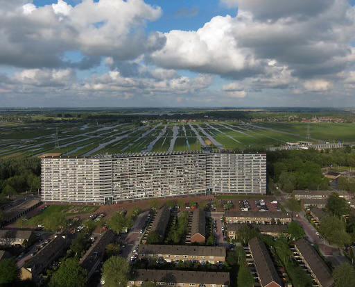 Dronefoto Brandaris Flat Zaandam